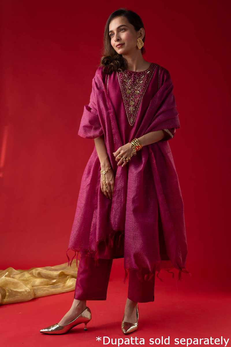 Image for Kusvaa Wkr041 Veda Moga Muslin A Line Kurt.jpg Pocket
