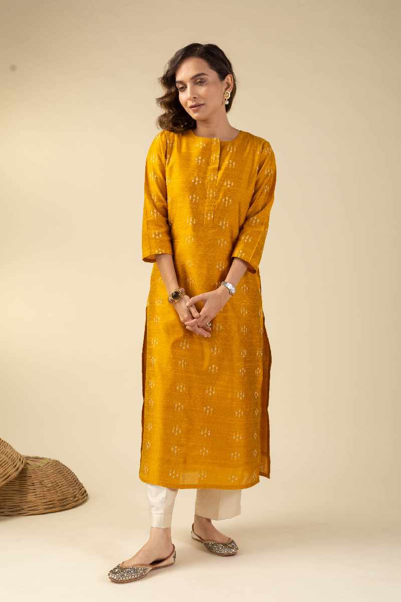 Image for Kusvaa Wkr043 Kahlima Cotton Silk Kurta Pocket