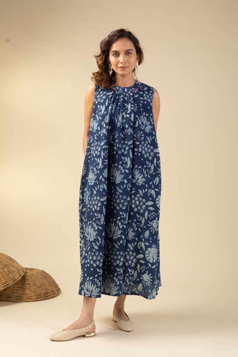 Image for Kusvaa Wkr044 Rio Cotton Handblock Dress Back