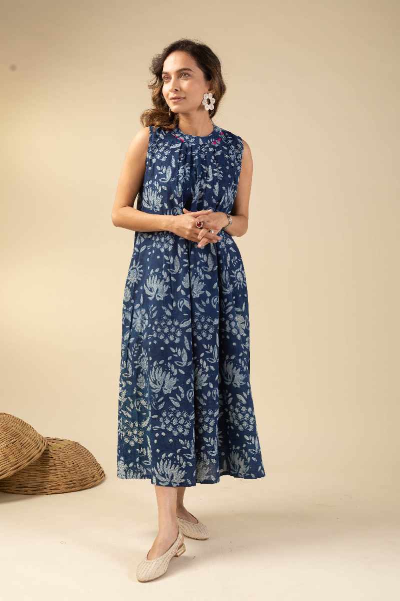 Image for Kusvaa Wkr044 Rio Cotton Handblock Dress Pocket