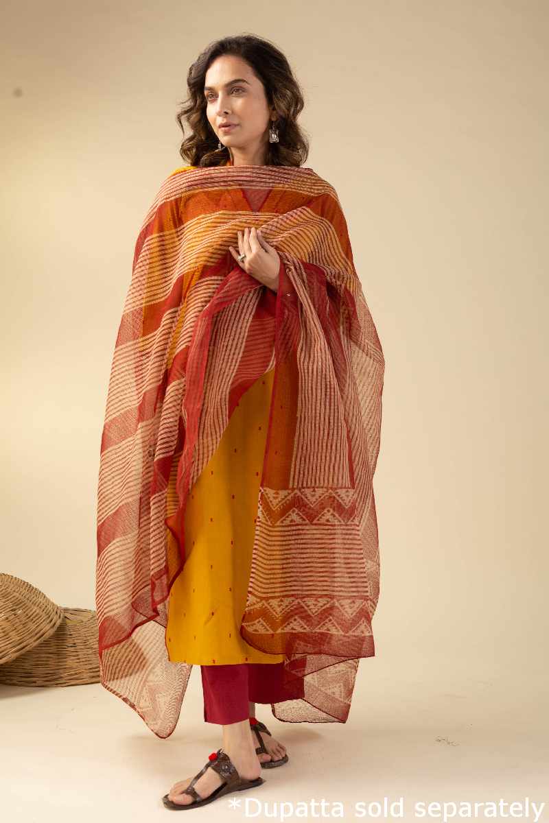 Image for Kusvaa Wkr045 Roohi Handloom Cotton Kurta  Back