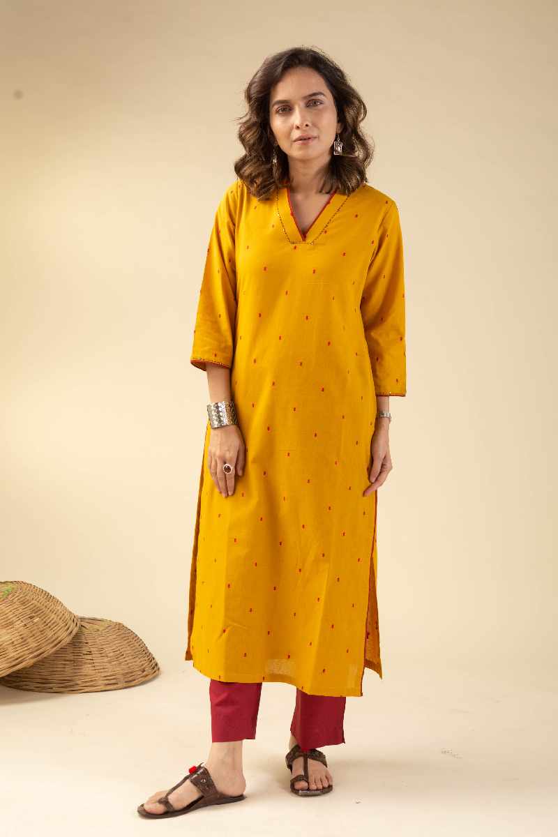 Image for Kusvaa Wkr045 Roohi Handloom Cotton Kurta  Pocket