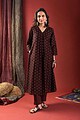 Image for Kusvaa Wkr046 Zayni Cotton Silk Kurta Closeup 3