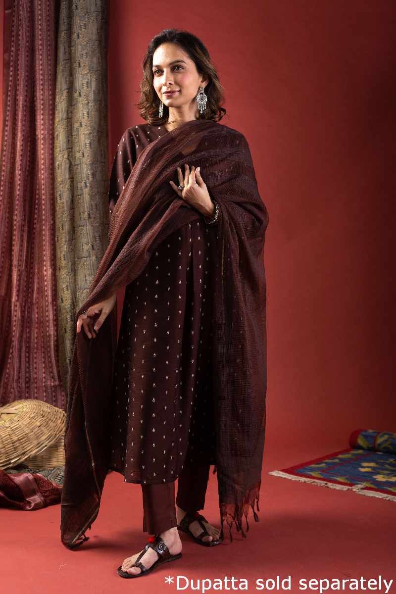 Image for Kusvaa Wkr046 Zayni Cotton Silk Kurta Pattern
