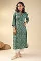 Image for Kusvaa Wkr047 Aaleahya Cotton Block Print Kurta Pocket