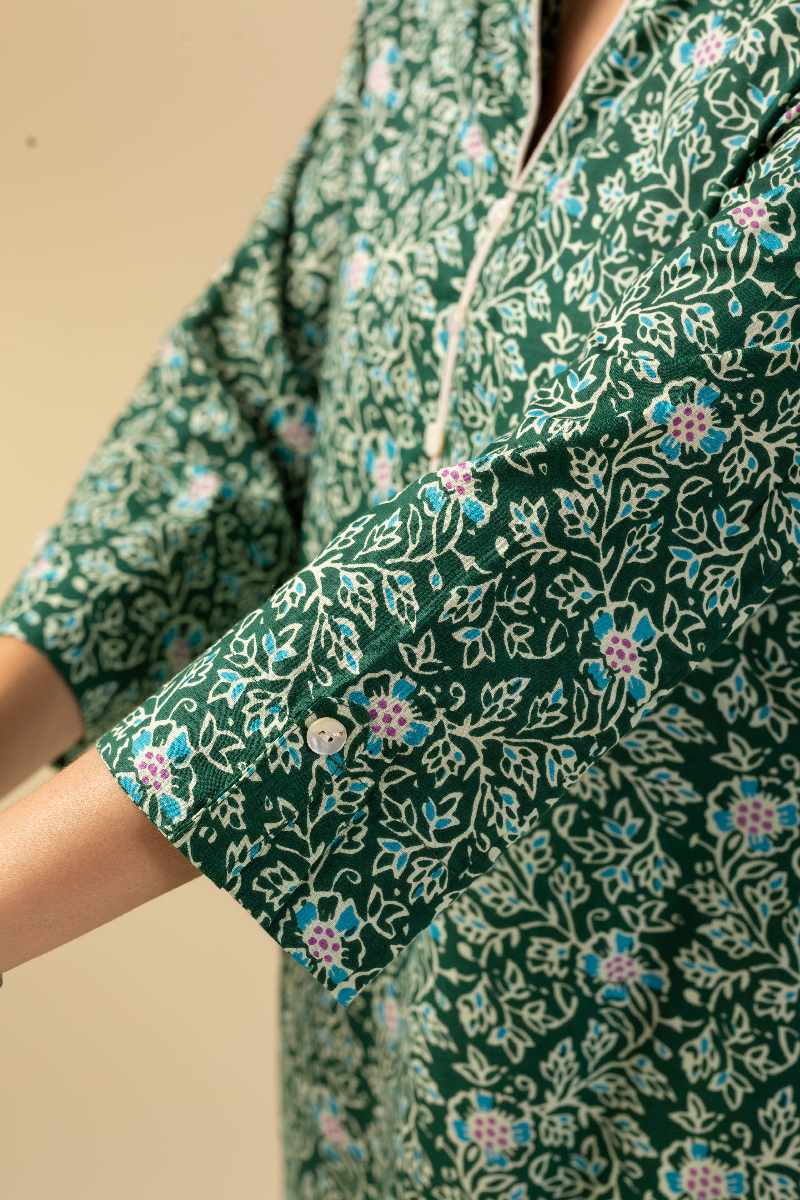 Image for Kusvaa Wkr047 Aaleahya Cotton Block Print Kurta Side
