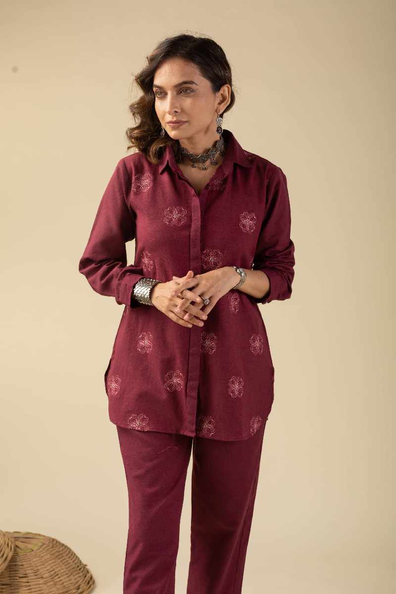 Image for Kusvaa Cood051 Ami Handloom Cotton Co Ord Set Front