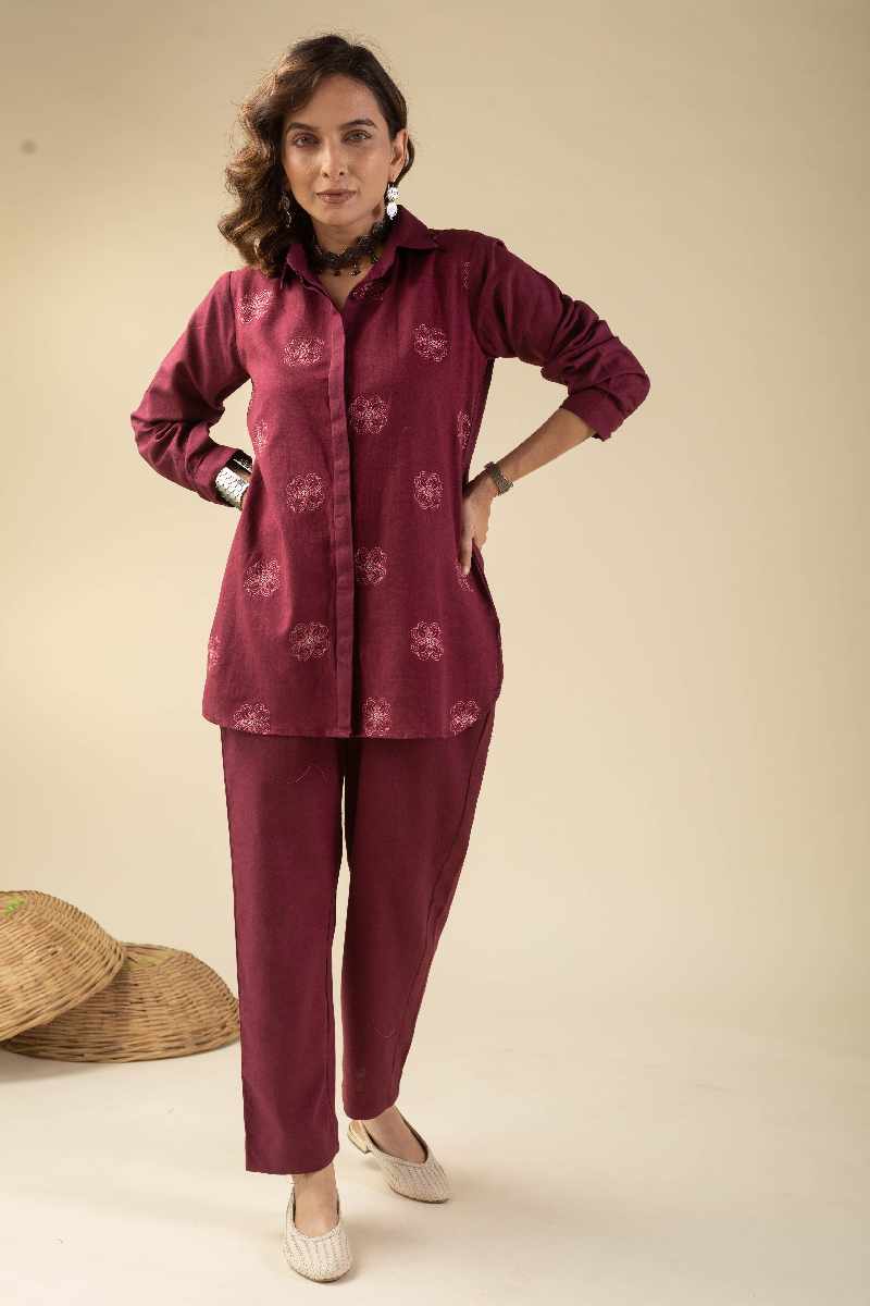 Image for Kusvaa Cood051 Ami Handloom Cotton Co Ord Set Sitting