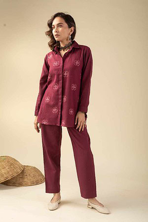 Image for Kusvaa Cood051 Ami Handloom Cotton Co Ord Set Sleeves