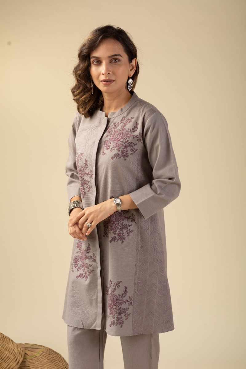 Image for Kusvaa Cood053 Saranya Cotton Slub Co Ord Set Front New
