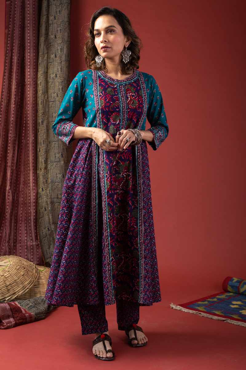 Image for Kusvaa Cood055 Meghana Cotton Kurta Pant Set Front