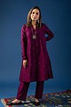 Image for Kusvaa Cood057 Urshi Cotton Silk Kurta Pant Set Closeup 2