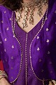 Image for Kusvaa Cood058 Jeena Chanderi Kurta Pant With Jacket Set Neck