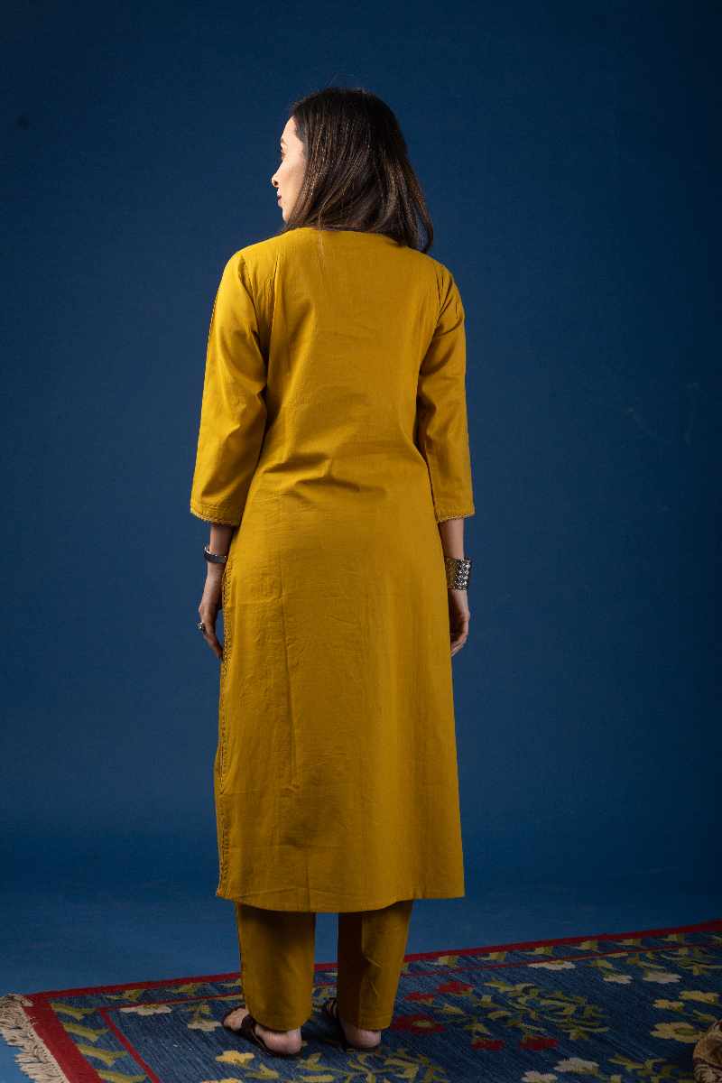 Image for Kusvaa Cood059 Sevita Cotton Kurta Pant Set Neck