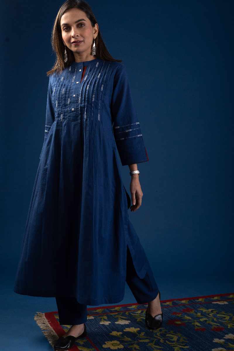 Image for Kusvaa Cood061 Savi Cotton Kurta Pant Set Neck