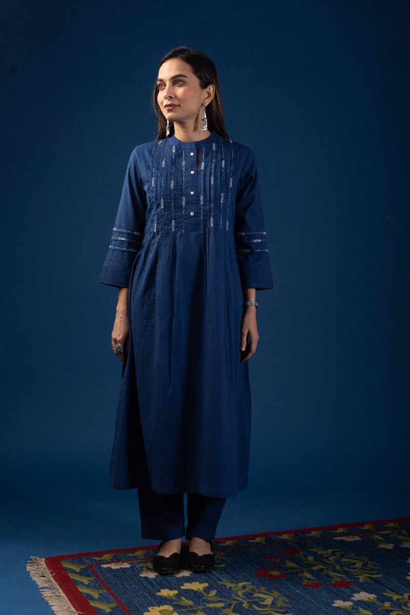 Image for Kusvaa Cood061 Savi Cotton Kurta Pant Set Side