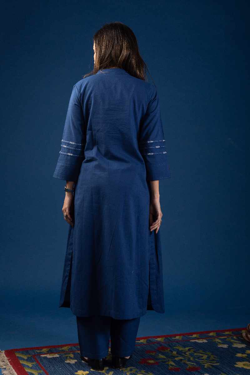 Image for Kusvaa Cood061 Savi Cotton Kurta Pant Set Sitting