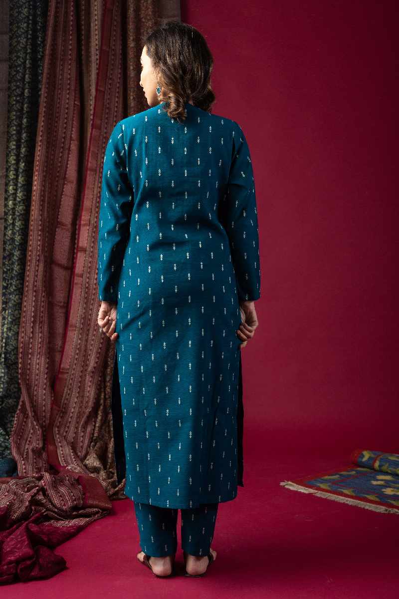 Image for Kusvaa Cood066 Sivina Cotton Kurta Pant Set Back