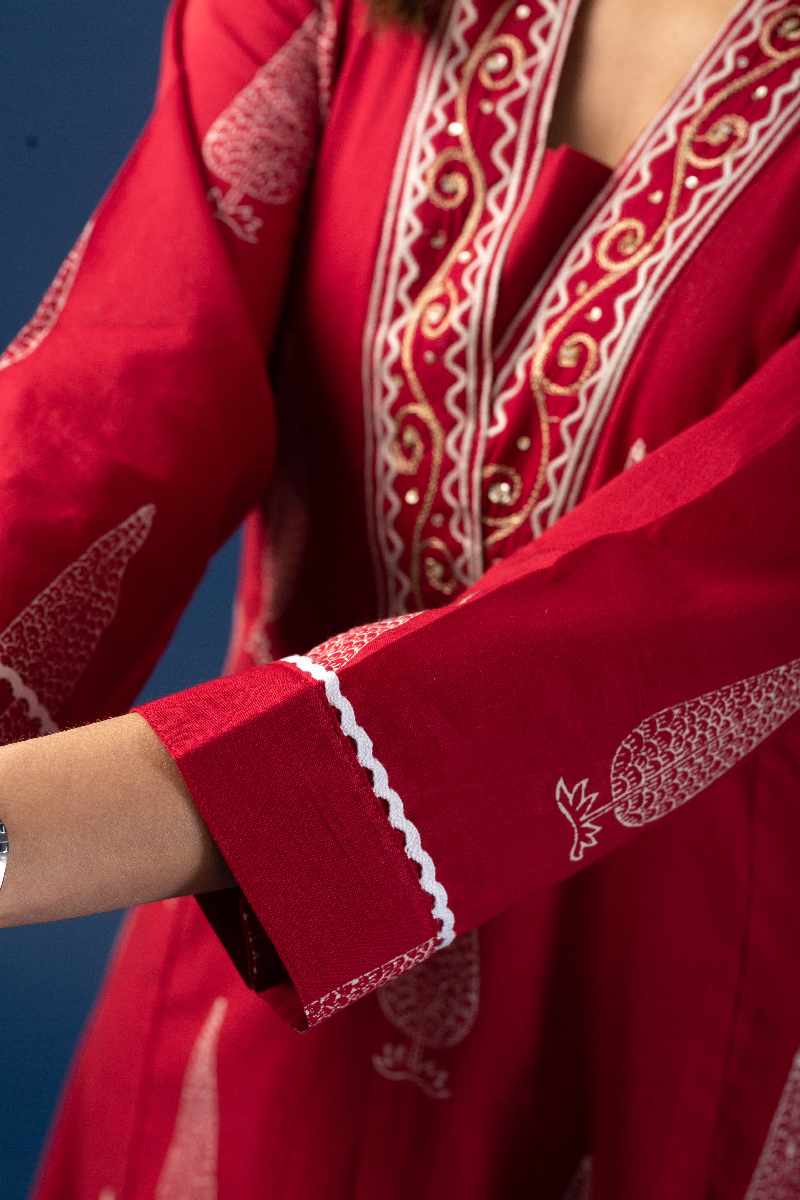 Image for Kusvaa Wkr055 Aalea Cotton Handblock Print Kurta Back