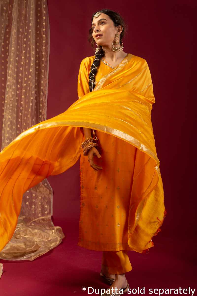 Image for Kusvaa Wkr056 Vidushi Chanderi Kurta Side