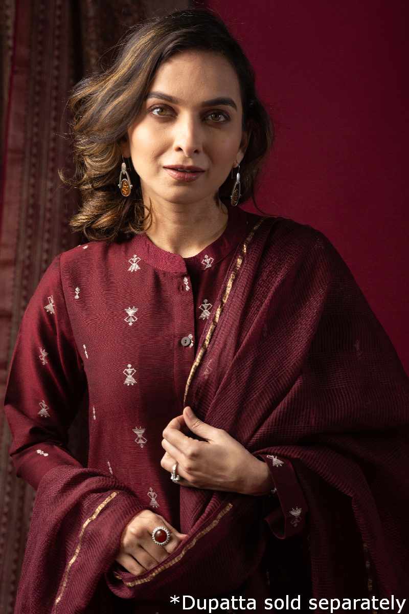 Image for Kusvaa Wkr057 Sanika Cotton Silk Kurta Featured