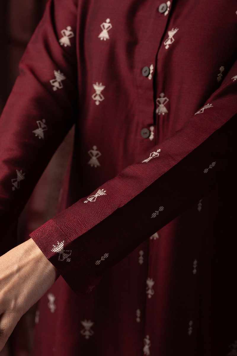 Image for Kusvaa Wkr057 Sanika Cotton Silk Kurta Pattern