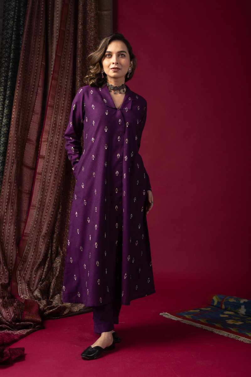 Image for Kusvaa Wkr059 Avani Cotton Silk Kurta Pocket