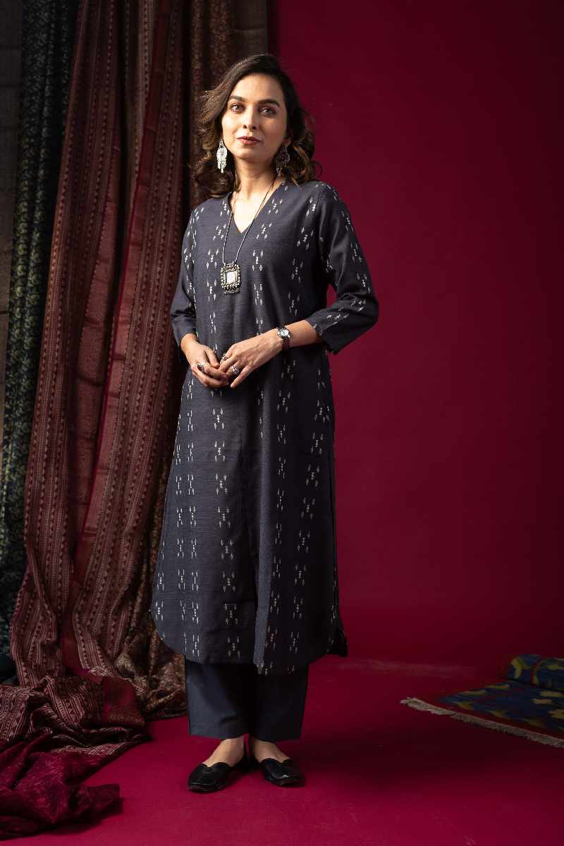 Image for Kusvaa Wkr060 Arohi Cotton Silk Kurta Front