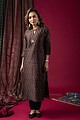 Image for Kusvaa Wkr061 Jiva Chanderi Straight Kurta Closeup 2