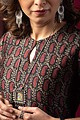 Image for Kusvaa Wkr061 Jiva Chanderi Straight Kurta Closeup