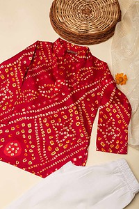 Image for Kusvaa Byw028 Aanshu Muslin Boys Kurta Pant Set Sitting