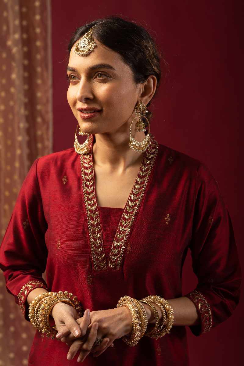 Image for Kusvaa Cood070 Ratri Cotton Silk Kurta Pant Set Featured