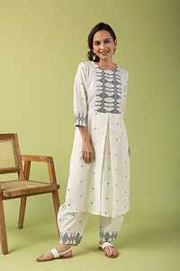 Image for Kusvaa Cood071 Ashwini Handloom Cotton Kurta Pant Set Sleeves New