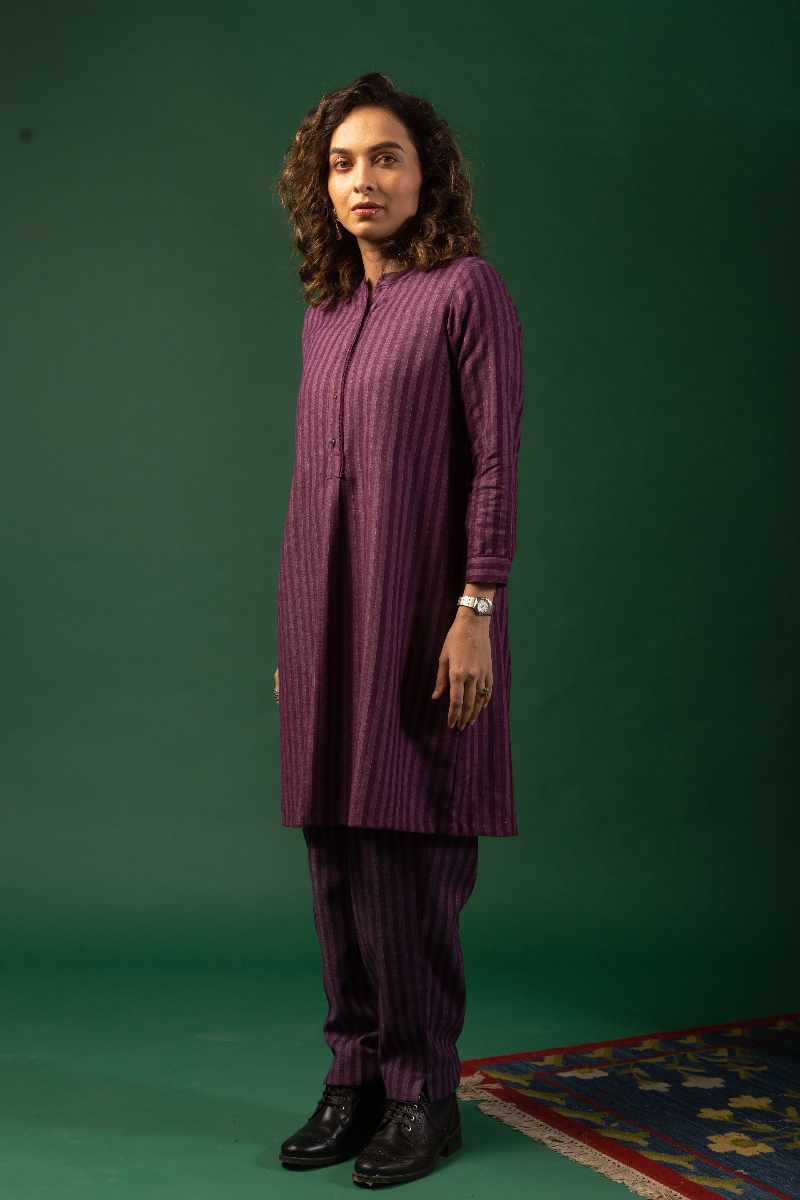Image for Kusvaa Cood072 Eesha Handloom Cotton Kurta Pant Set Side