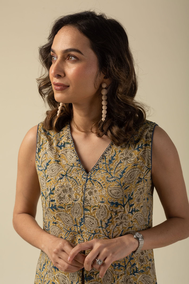 Image for Kusvaa Cood073 Geeta Cotton Kalamkari Co Ord Set Featured