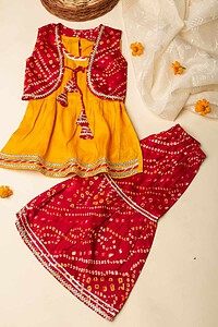 Image for Kusvaa Grw031 Mudita Muslin Girls Kurta Jacket And Pant Set Featured