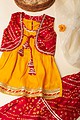 Image for Kusvaa Grw031 Mudita Muslin Girls Kurta Jacket And Pant Set Front