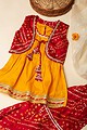 Image for Kusvaa Grw031 Mudita Muslin Girls Kurta Jacket And Pant Set Sitting