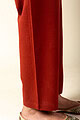 Image for Kusvaa Pnt007 Aarna Cotton Slub Pant Rust Closeup