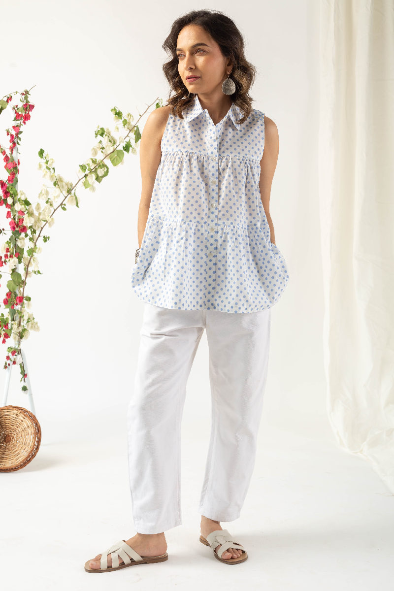 Image for Kusvaa Shk008 Neera Cotton Short Kurti Closeup 2