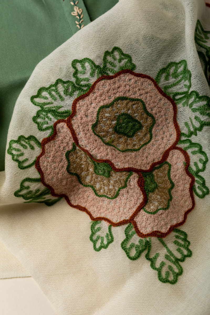 Image for Kusvaa Shw013 Hamsika Woolen Shawl Closeup