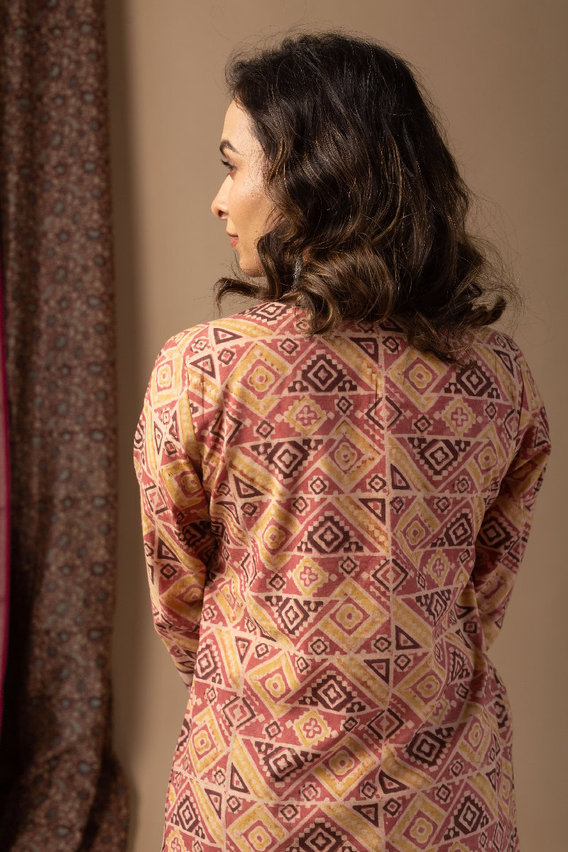 Image for Kusvaa Wkr049 Trishna Cotton Jhaota Kurta Back