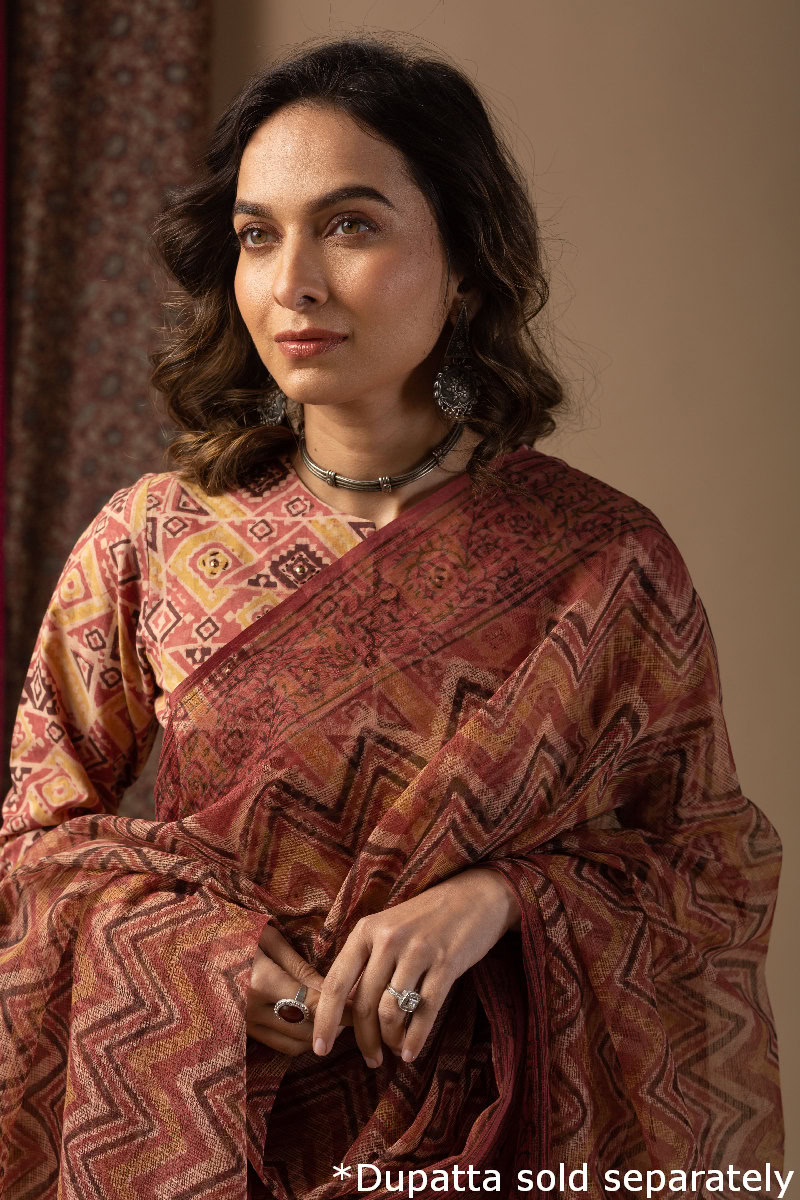 Image for Kusvaa Wkr049 Trishna Cotton Jhaota Kurta Featured