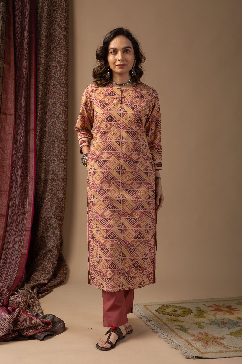Image for Kusvaa Wkr049 Trishna Cotton Jhaota Kurta Side