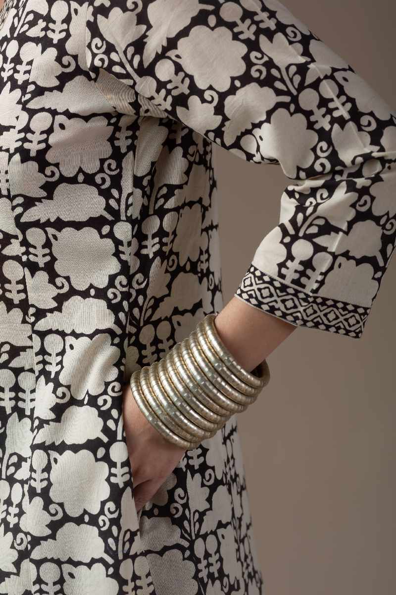 Image for Kusvaa Wkr067 Sanika Cotton A Line Kurta Closeup 2