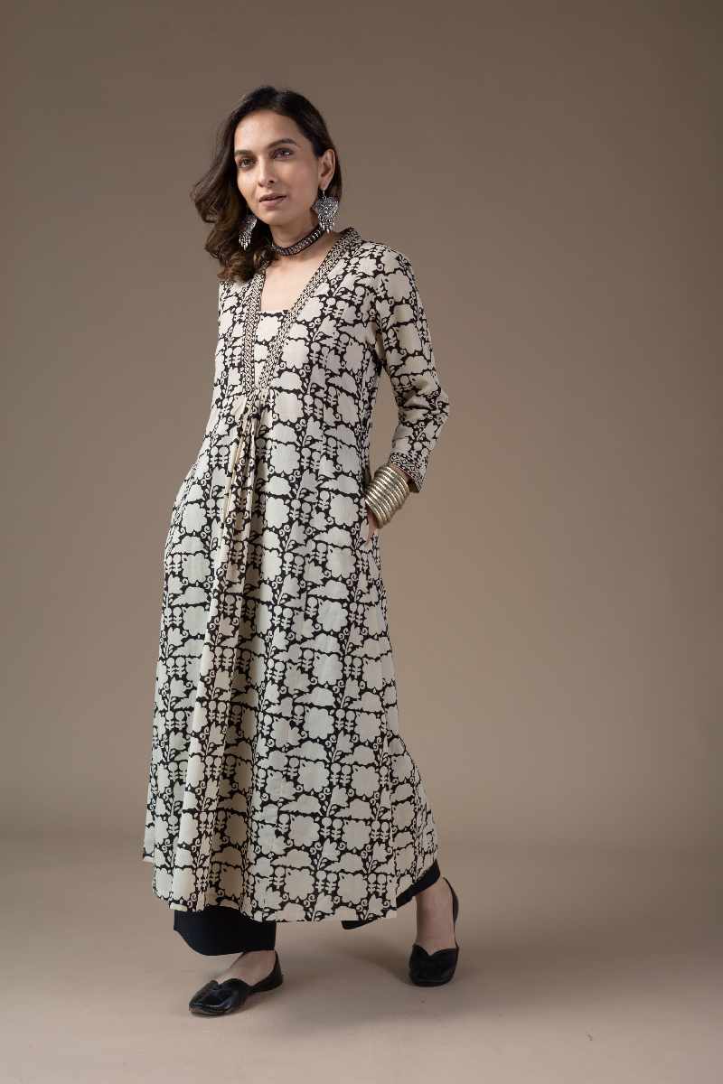 Image for Kusvaa Wkr067 Sanika Cotton A Line Kurta Neck