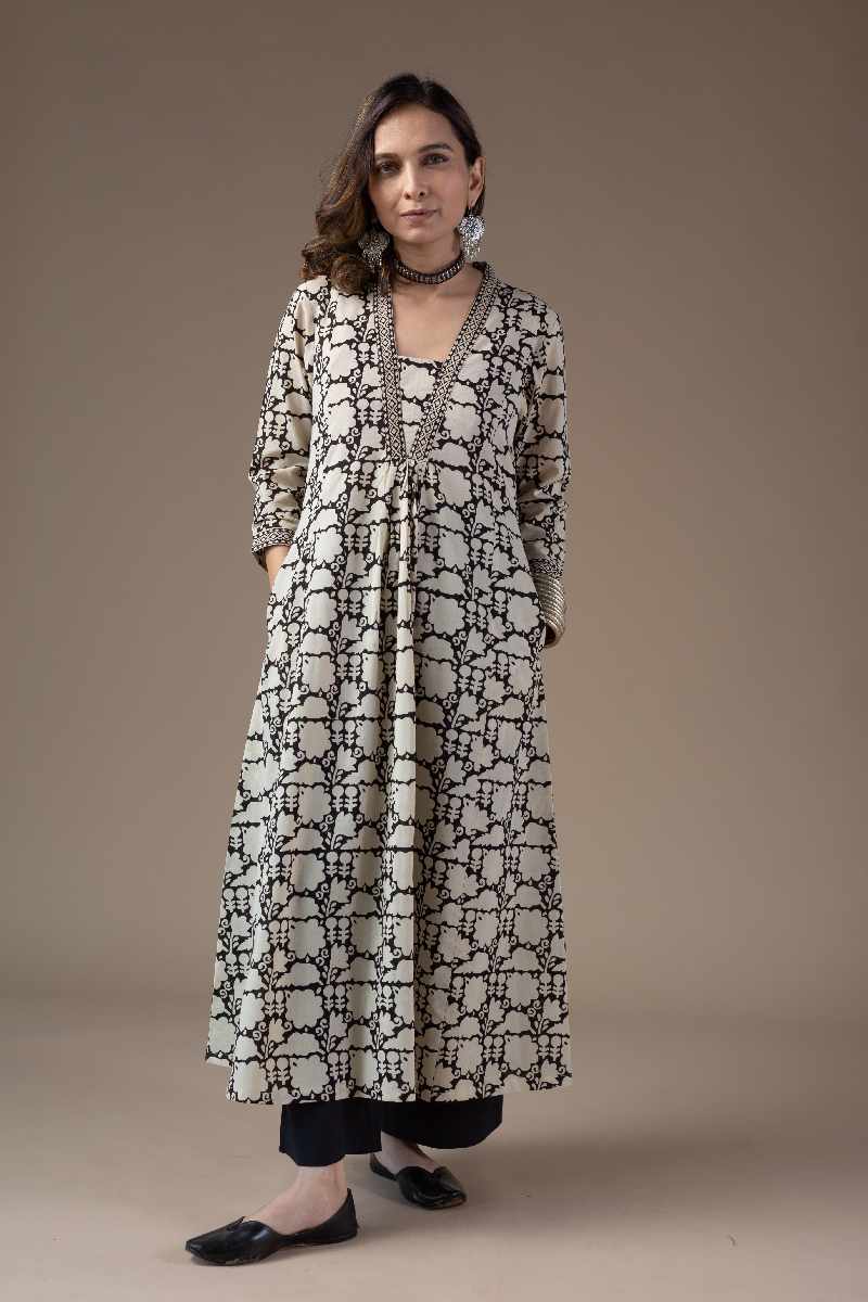 Image for Kusvaa Wkr067 Sanika Cotton A Line Kurta Pattern