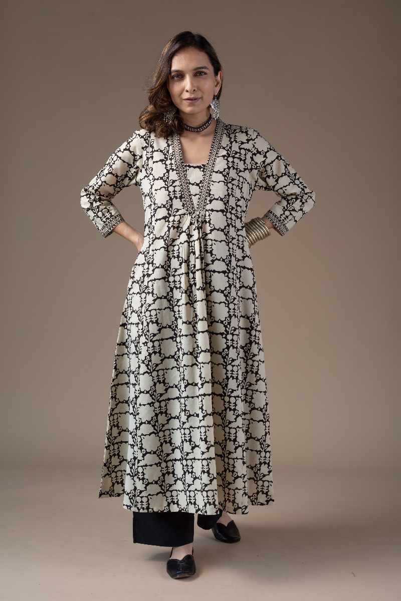 Image for Kusvaa Wkr067 Sanika Cotton A Line Kurta Pocket