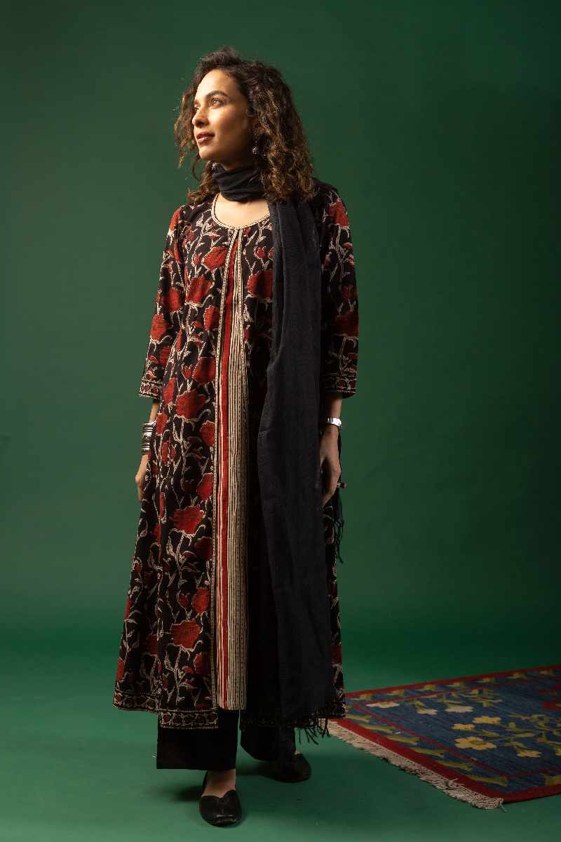 Image for Kusvaa Wkr069 Abjini Cotton Blockprint Kurta Front