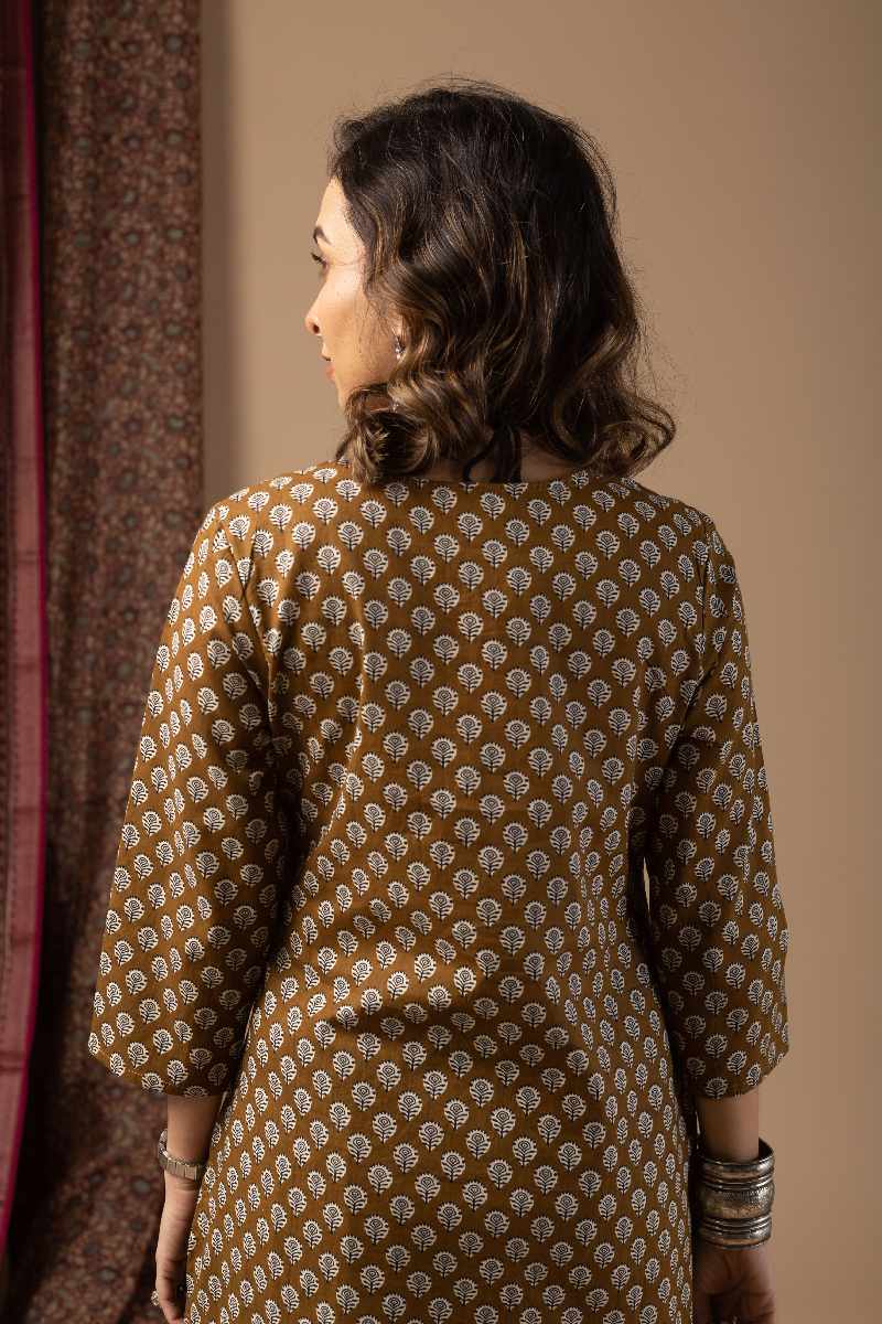 Image for Kusvaa Wkr071 Rahee Cotton Screen Print Kurta Back